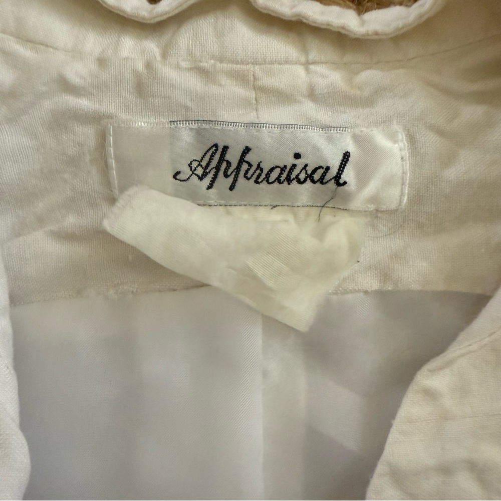 Vintage Small White and Black Embroidered Waistcoat Vest - Picture 2 of 5